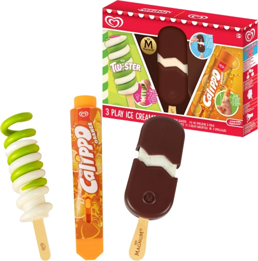 Casdon 3 rotaļu saldējumu komplekts Twister, Magnum un Calippo