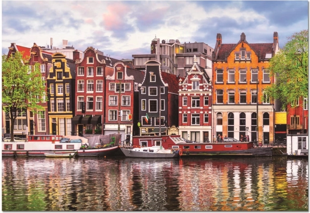 Puzle “Dejojošās mājas Amsterdamā” 1000 detaļas EDUCA