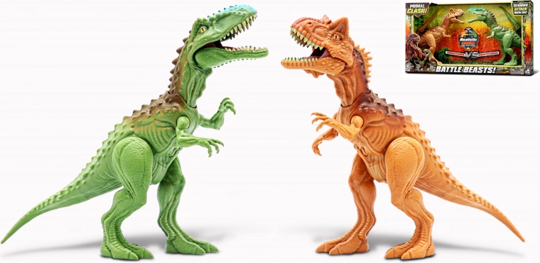 Primal Clash! Dino kaujas komplekts Carnotaurus vs Gigantosaurus, figūriņas 21 cm