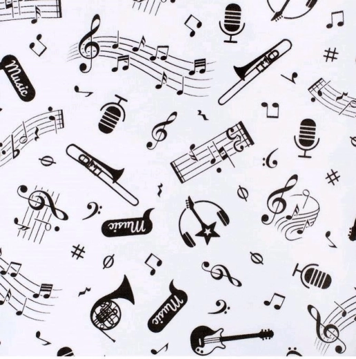 Music print on the sleeves