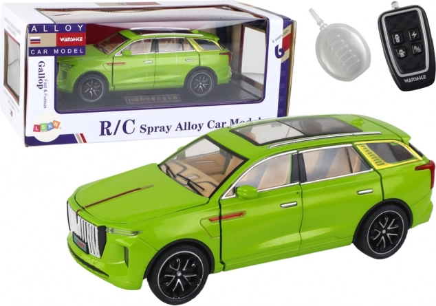 SUV modeļa rotaļu auto zaļā krāsā