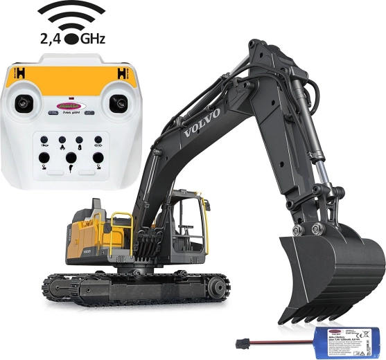 Metāla RC ekskavators Volvo EC160E mērogā 1:16 ar nojaukšanas komplektu