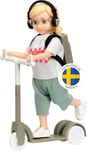 Lundby pusaudžu lelle uz skrejriteņa ar piederumiem