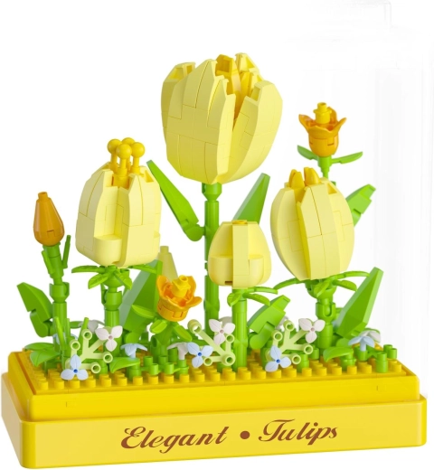 Tulips made from building blocks as a decoration
