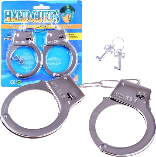 Metal kids’ handcuffs with key