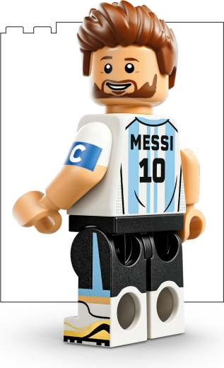 Lionela Mesi minifigūriņa un futbola detaļas