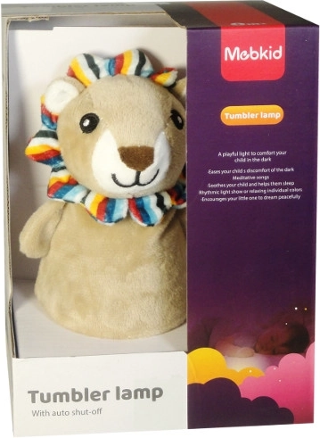 Rocking toy and night light – plush lion for little ones