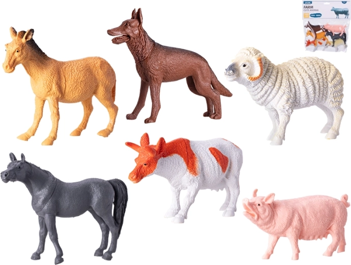 Set of Farm Animal Figures 10–14 cm, 6 pcs