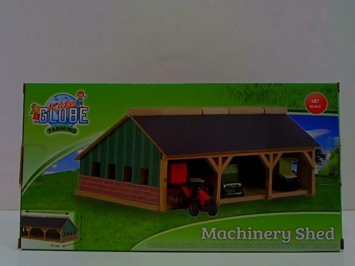 Wooden garage for three tractors 1:87