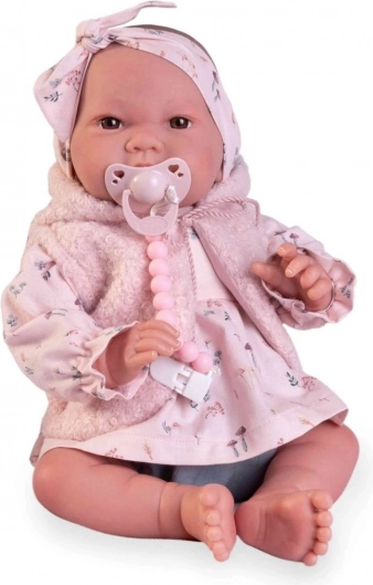 Reālistiska lelle–mazulis Sweet Reborn Nica ar auduma ķermeni 42 cm
