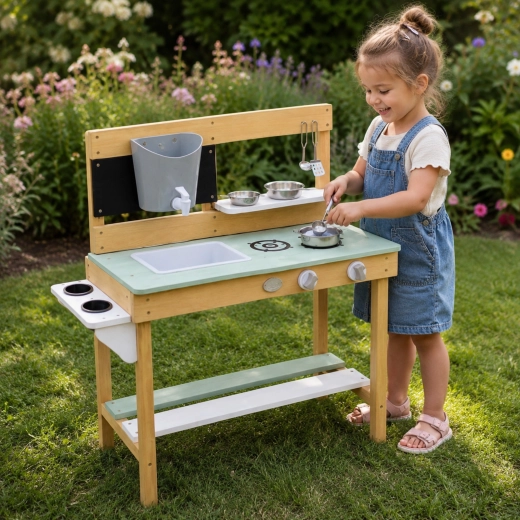 Durable wooden construction for the garden