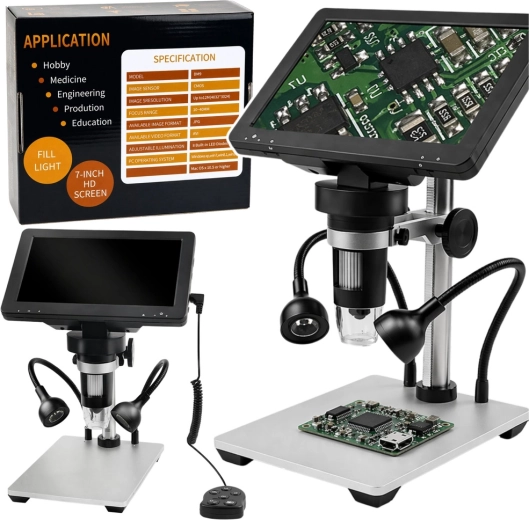 Digitālais izglītojošais mikroskops ar 7" LCD displeju un 1200× palielinājumu