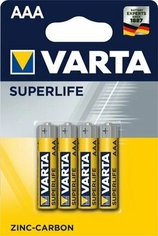 Varta Superlife AAA R03 zinc-carbon batteries 1.5 V, blister pack of 4
