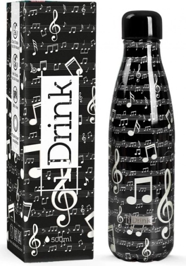 Termopudele melna Music 500 ml