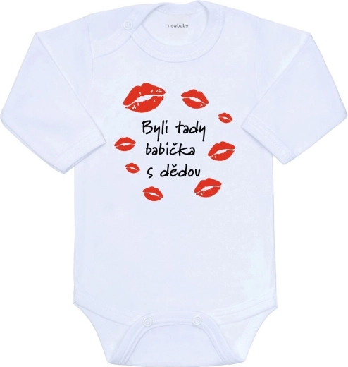 New Baby printed baby bodysuit Grandma and Grandpa were here, long sleeve