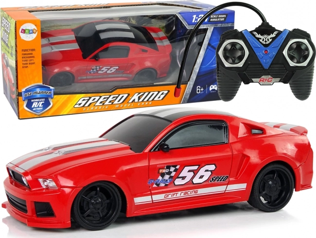 RC sporta auto 1:24 sarkans ar tonētiem logiem