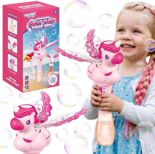 Woopie burbuļu pistole rozā vienradzis