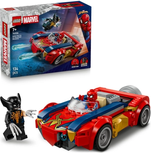 Zirnekļcilvēka auto pret venomizēto Vilknadzi – LEGO Marvel konstruktoru komplekts