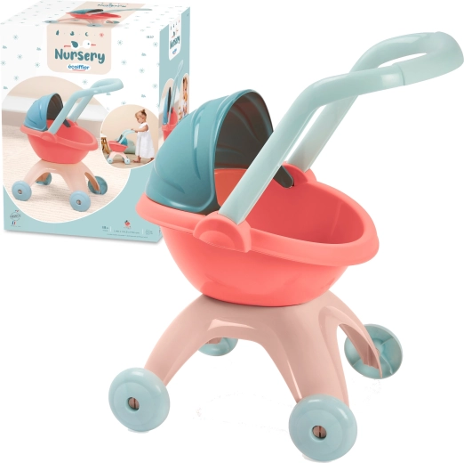 Deep doll pram with plastic canopy 45 cm ECOIFFIER Nursery