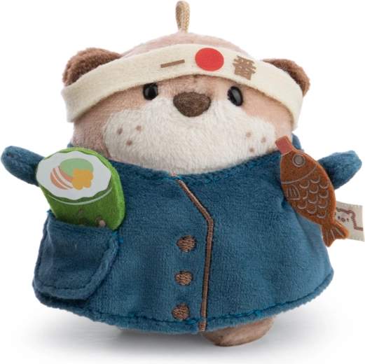 NICI MyMochi ūdrs Jiro 8 cm ar suši un pavāra kostīmu dāvanu iepakojumā