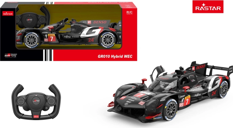Rastar RC auto Toyota Gazoo racing GR010 hybrid 1:14 melns