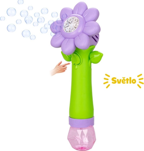 Sun Fun burbuļu pūtējs zieda formā ar LED apgaismojumu