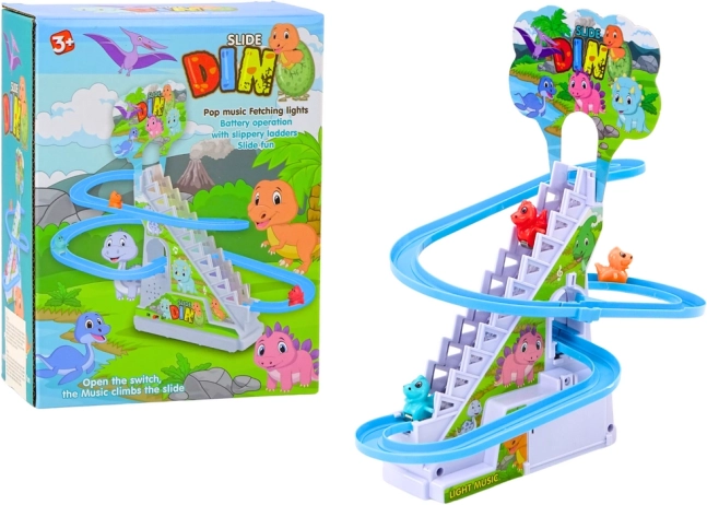 fun dinosaur track with stairs, lights, and sounds