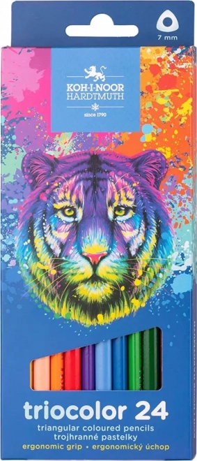 Trīsstūrveida krāsainie zīmuļi KOH-I-NOOR Triocolor 12 gab.