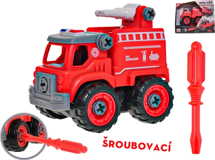 Skrūvējama ugunsdzēsēju mašīna 12 cm ar ūdens lielgabalu