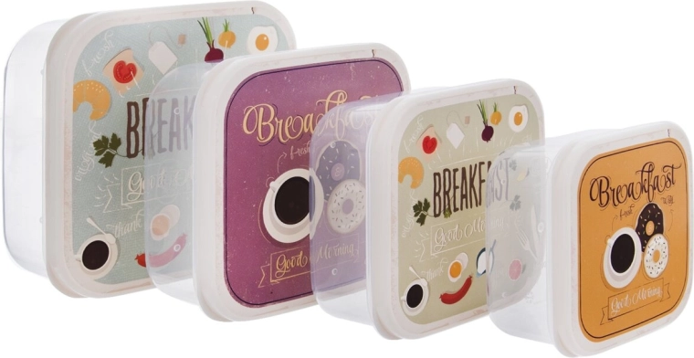 Uzkodu kārbiņas Child Breakfast, komplekts 4 gab.