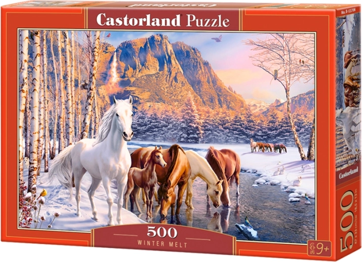 Puzle CASTORLAND Winter Melt – zirgi, 500 gabali