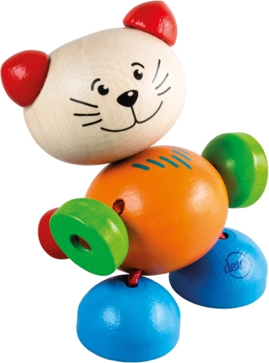 Detoa wooden kitty on an elastic cord