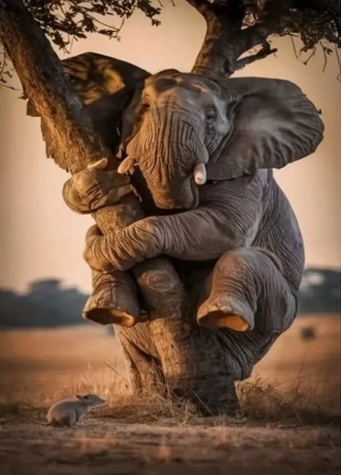 Diamond painting frightened elephant 30 × 40 cm