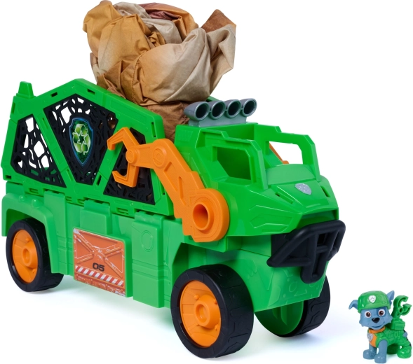 Ķepu patruļa Dino Rescue Megasaurus transportlīdzeklis ar piepūšamu dinozauru un Rokija figūriņu