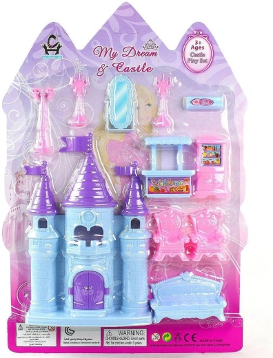 ADAR blue doll castle with accessories (11 pieces)