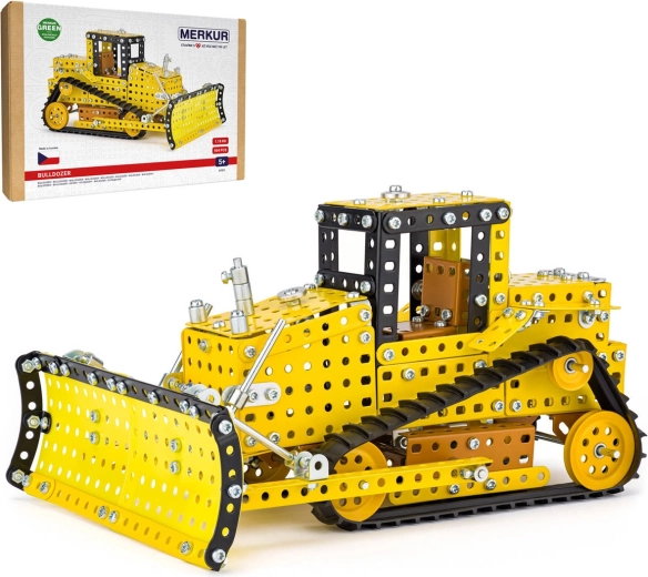 Merkur Metal Construction Set Bulldozer, 504 Pieces