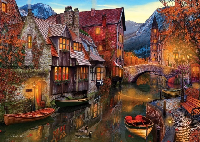 Puzle Mājas pie ūdens kanāla, 2000 gabali ART PUZZLE