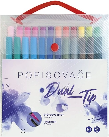 Marķieru komplekts Concorde Dual‑Tip, 24 krāsas kastē