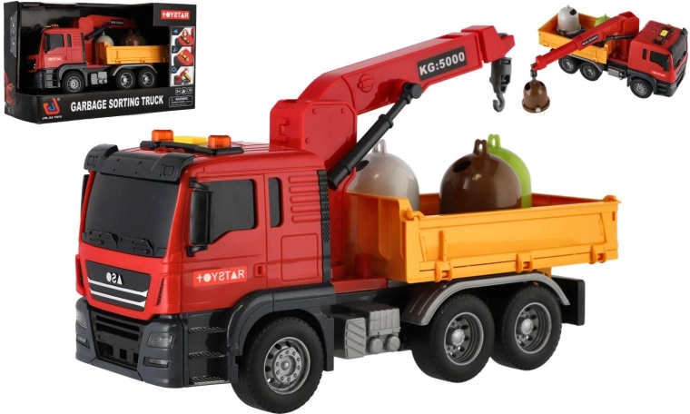 Pilsētas dienestu kravas auto ar celtni, gaismu un skaņu 27 cm