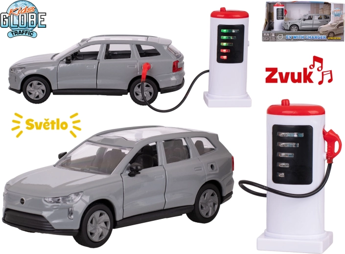 Kids Globe Traffic VOLVO EX90 metal SUV model with lights and sounds 13.5 cm