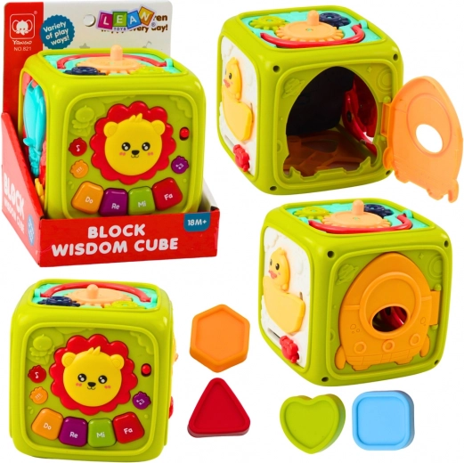 Interactive Educational Cube for Kids Green Lion
