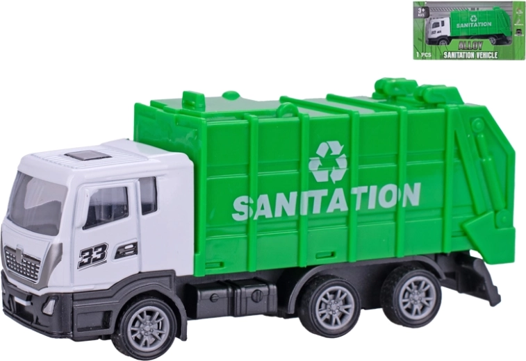 Metal Garbage Truck 12 cm with Pull-Back