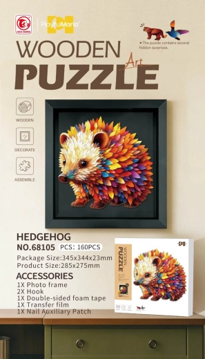 Koka puzle ezis, 160 detaļas, ar rāmi