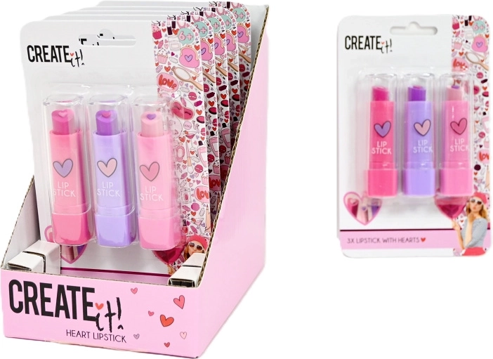 Create It! kids' lipstick set Love – 3 colors