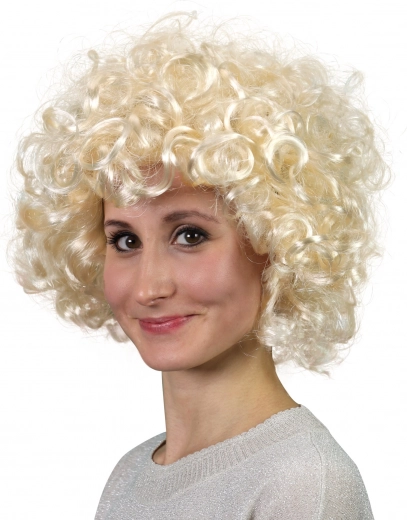 Blonda parūka ar cirtainiem matiem