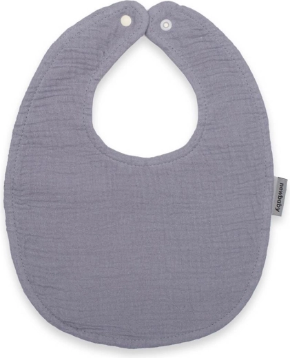 Muslin baby bib New Baby grey