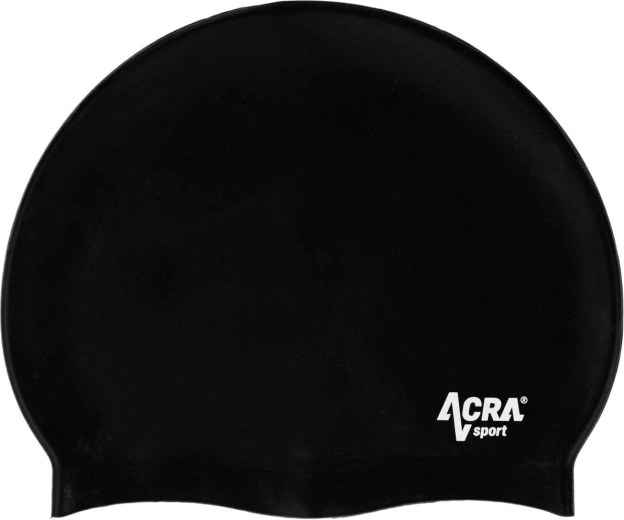 Silikona peldcepure ACRA sport melna – 1 gab.