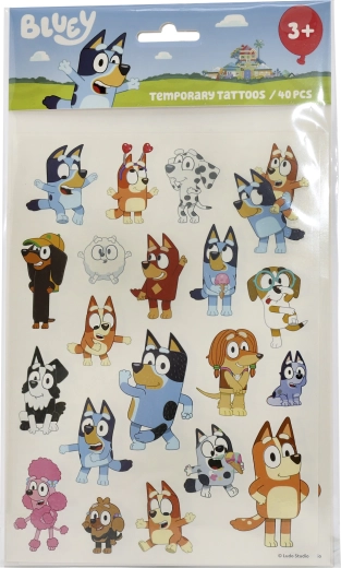 Bluey Washable Kids' Tattoos – Set of 40