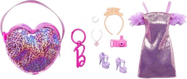 Barbie premium modes komplekts ar svītrainu kleitu