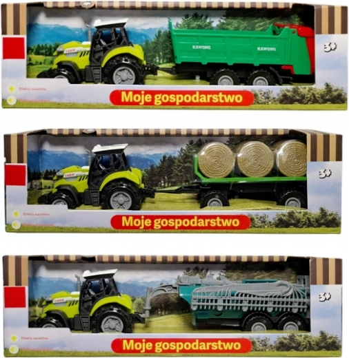 Tractor with trailer with light and sound